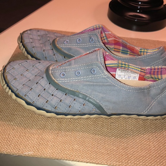 Sorel Picnic Weave Canvas Denim Blue Shoes - Picture 3 of 7